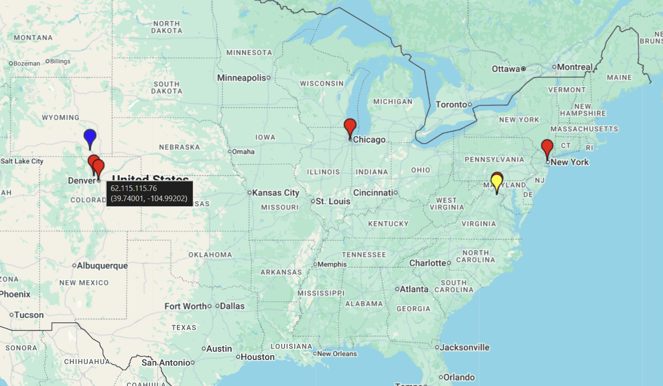 Traceroute map visualization
