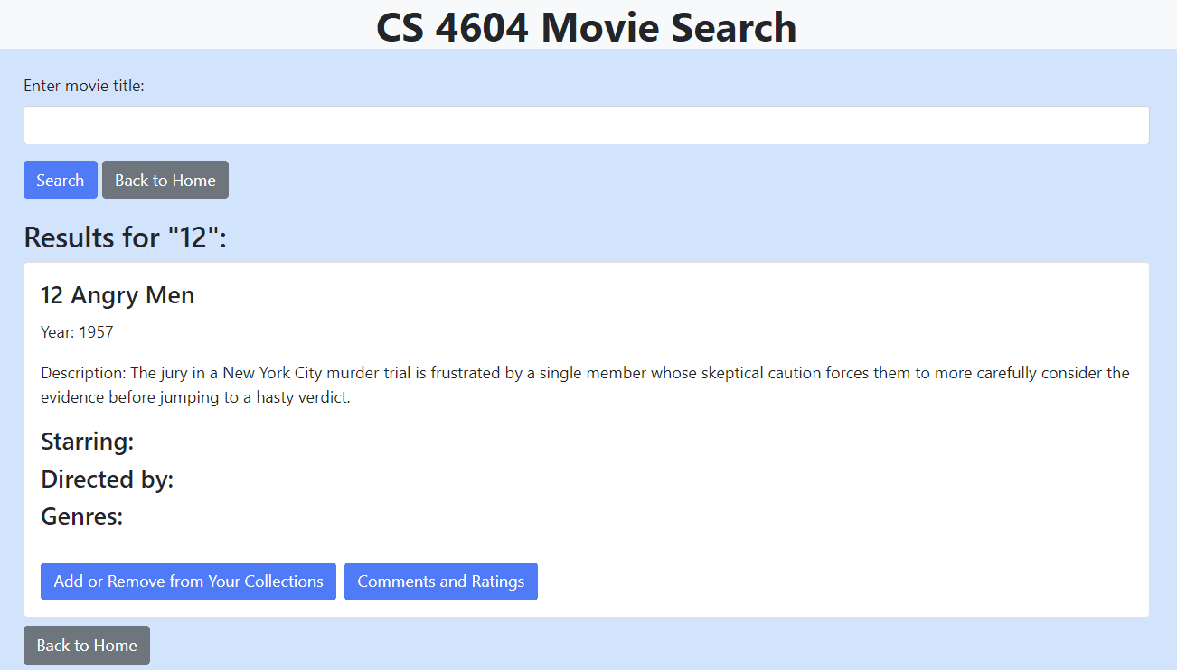Movie search results